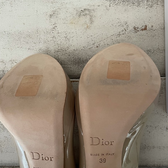 Miss Dior escarpin12 beige peep toe pumps size 39 - Picture 6 of 8